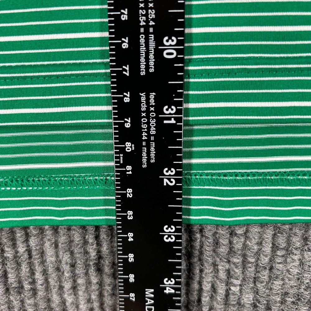 Adidas Polo Shirt Mens XL Extra Large Green Striped Short Sleeve Golf Outdoor